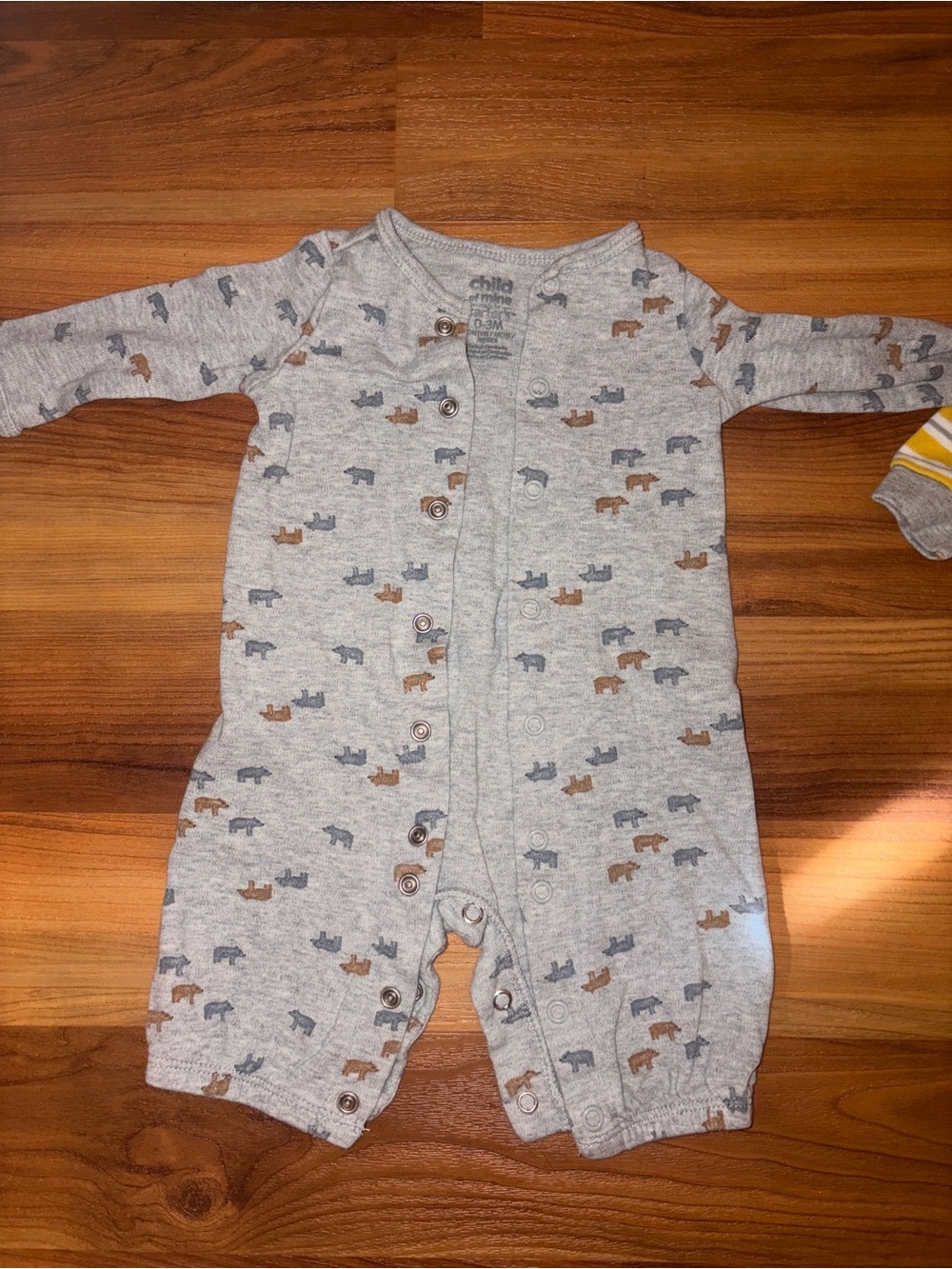 ALL 7 Sleepers Carter's Grey Animal-Print Snap Front Footed Romper